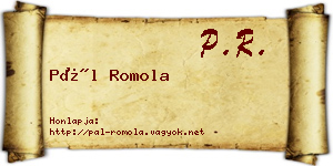 Pál Romola névjegykártya